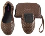 Tipsyfeet Brown Weave Foldable Shoe
